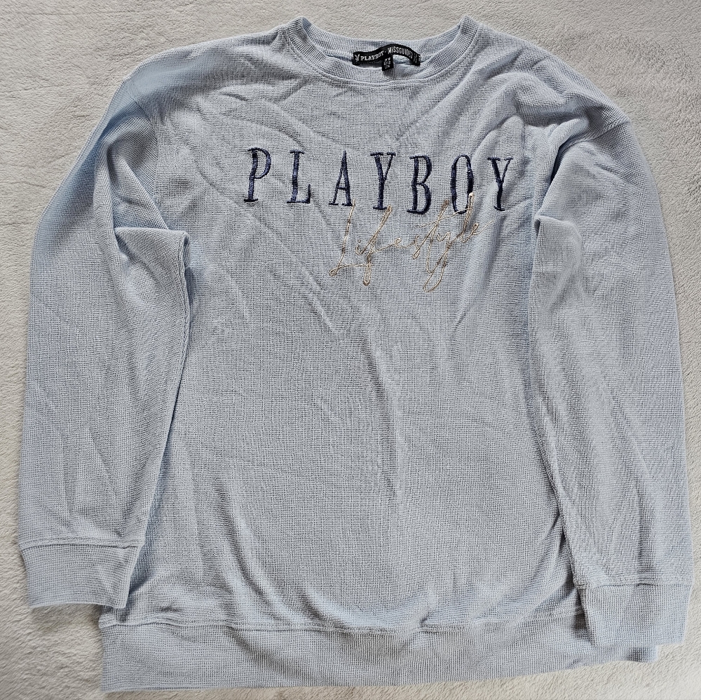 Missguided Playboy Waffle Style Sweatshirt